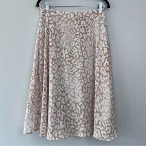 Ann Taylor Factory|Tan and White Animal Print A-Line Skirt sz 6